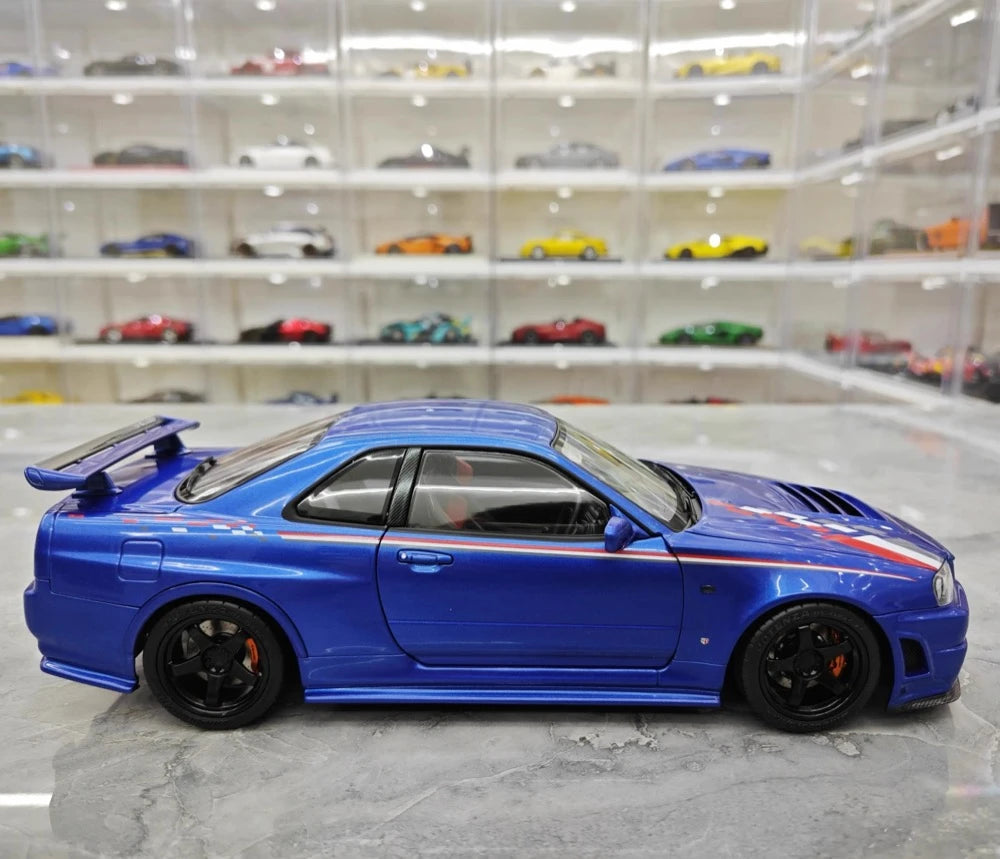 [AutoArt] 1:18 Nissan 1999 Skyline GT-R R34 R-tune Blue Model Car Die-Cast