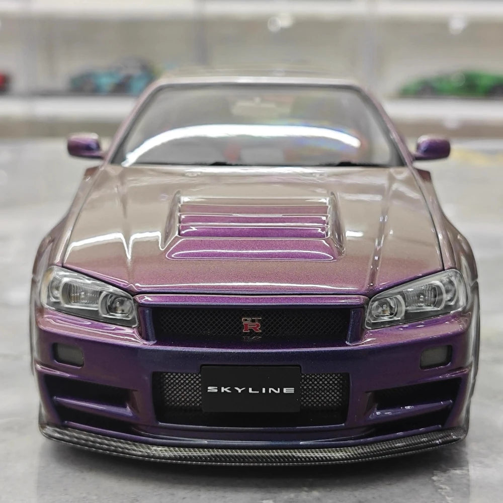 [AutoArt] 1:18 Nissan 1999 Skyline GT-R R34 R-tune Gradient Model Car Die-Cast