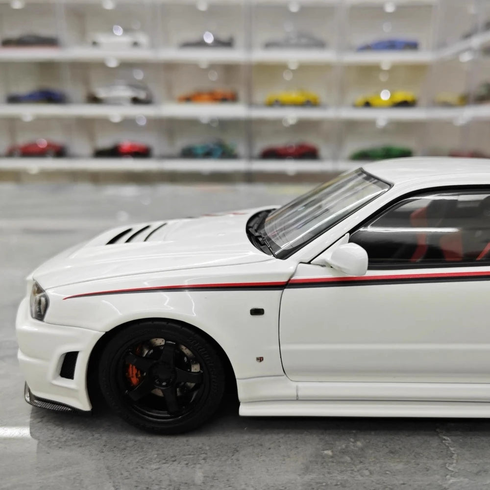 [AutoArt] 1:18 Nissan 1999 Skyline GT-R R34 R-tune White Model Car Die-Cast