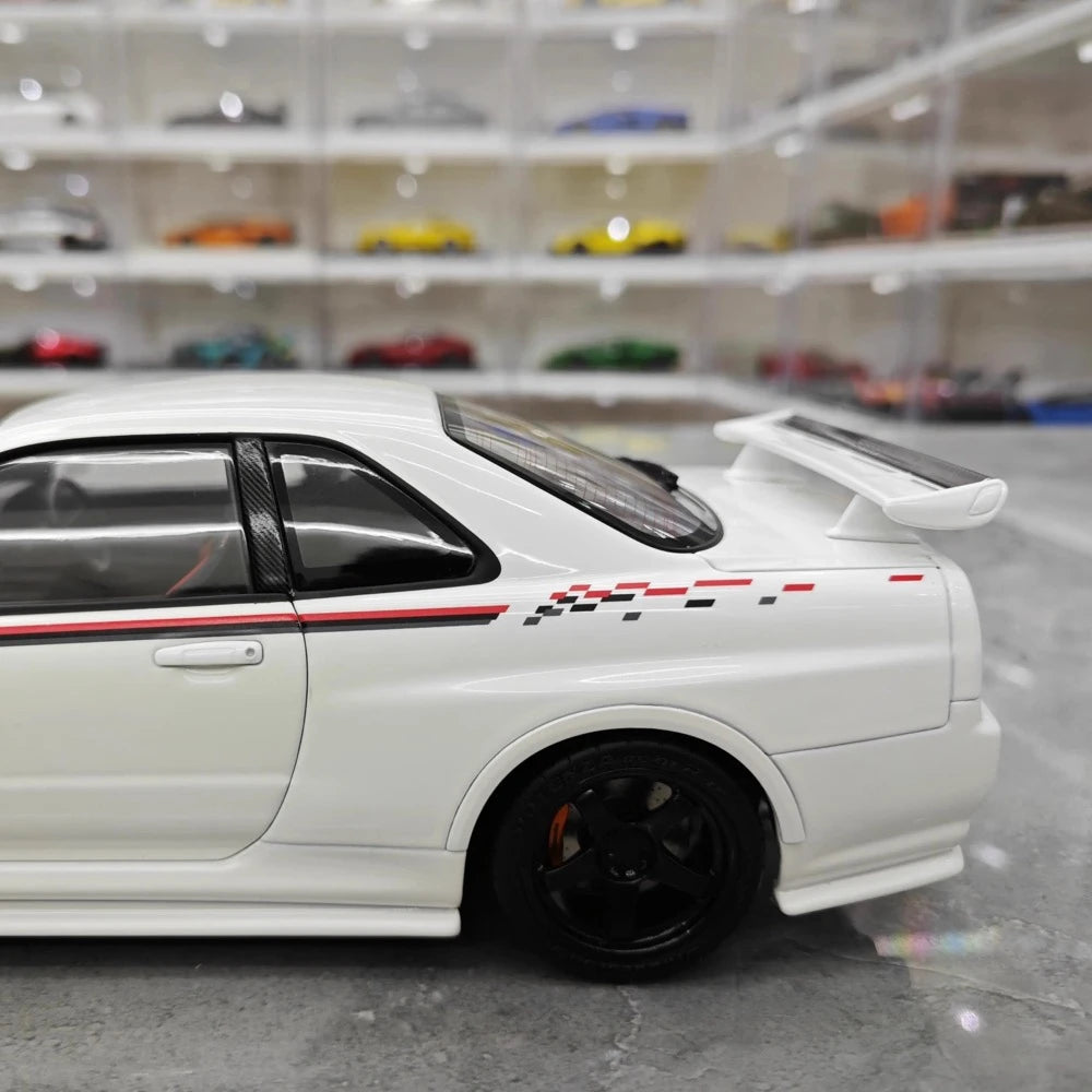 [AutoArt] 1:18 Nissan 1999 Skyline GT-R R34 R-tune White Model Car Die-Cast