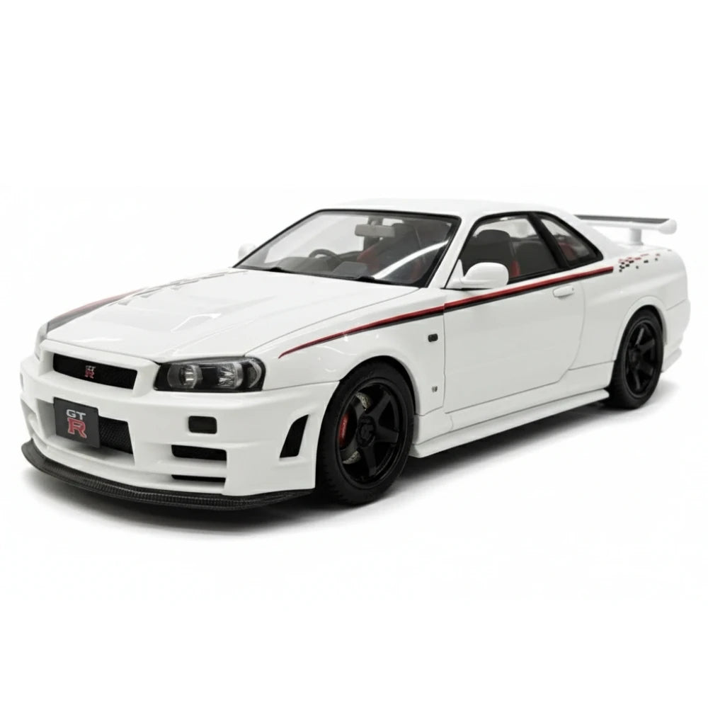 [AutoArt] 1:18 Nissan 1999 Skyline GT-R R34 R-tune White Model Car Die-Cast