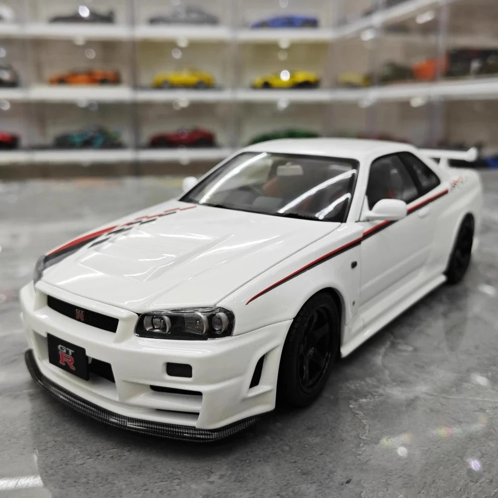 [AutoArt] 1:18 Nissan 1999 Skyline GT-R R34 R-tune White Model Car Die-Cast
