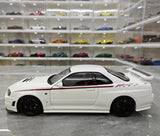 [AutoArt] 1:18 Nissan 1999 Skyline GT-R R34 R-tune White Model Car Die-Cast