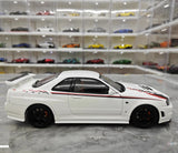 [AutoArt] 1:18 Nissan 1999 Skyline GT-R R34 R-tune White Model Car Die-Cast