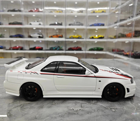 [AutoArt] 1:18 Nissan 1999 Skyline GT-R R34 R-tune White Model Car Die-Cast