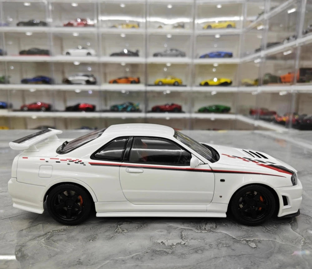 [AutoArt] 1:18 Nissan 1999 Skyline GT-R R34 R-tune White Model Car Die-Cast