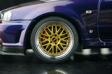 AutoArt Nissan 1999 Skyline GT-R R34 V-Spec BBS Wheel Purple 1:18 – Modello da collezione pressofuso