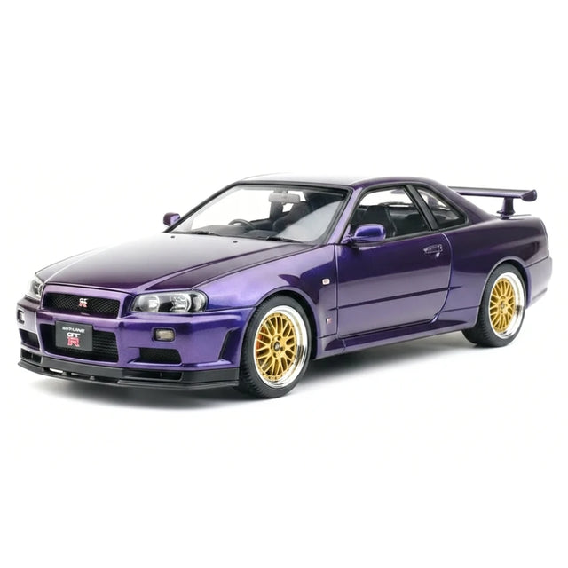 AutoArt Nissan 1999 Skyline GT-R R34 V-Spec BBS Wheel Purple 1:18 – Modello da collezione pressofuso