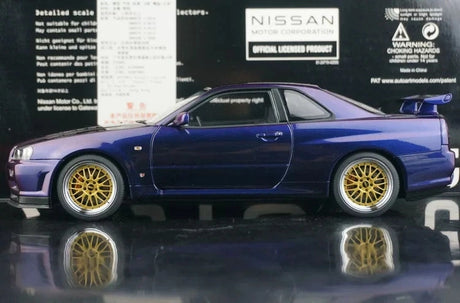 AutoArt Nissan 1999 Skyline GT-R R34 V-Spec BBS Wheel Purple 1:18 – Sammelobjekte aus Druckguss