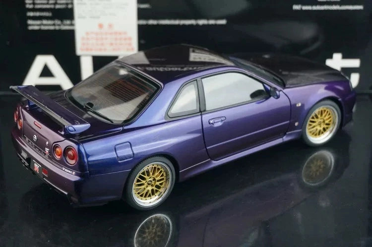 AutoArt Nissan 1999 Skyline GT-R R34 V-Spec BBS Wheel Purple 1:18 – Modello da collezione pressofuso
