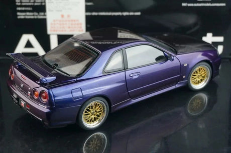 AutoArt Nissan 1999 Skyline GT-R R34 V-Spec BBS Wheel Purple 1:18 – Sammelobjekte aus Druckguss
