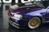 AutoArt Nissan 1999 Skyline GT-R R34 V-Spec BBS Wheel Purple 1:18 – Modello da collezione pressofuso