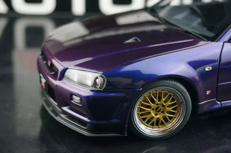 AutoArt Nissan 1999 Skyline GT-R R34 V-Spec BBS Wheel Purple 1:18 – Sammelobjekte aus Druckguss