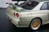 AutoArt Nissan 2000 Skyline GT-R R34 V-Spec II BBS Wheel Gold 1:18 – Modello da collezione pressofuso