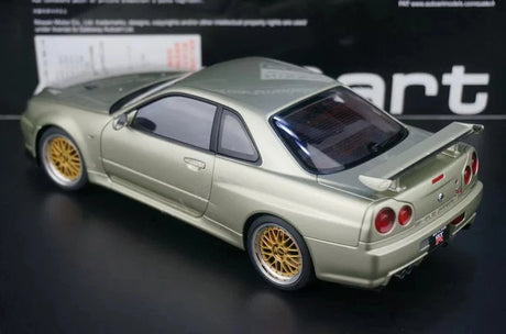 AutoArt Nissan 2000 Skyline GT-R R34 V-Spec II BBS Wheel Gold 1:18 – Sammelobjekt, Druckgussmodell, Druckguss