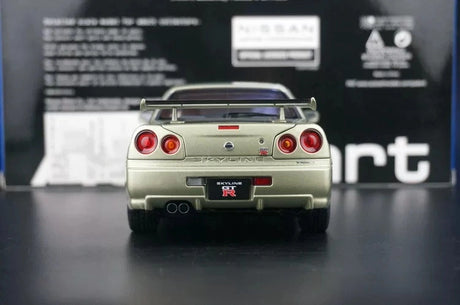 AutoArt Nissan 2000 Skyline GT-R R34 V-Spec II BBS Wheel Gold 1:18 – Sammelobjekt, Druckgussmodell, Druckguss