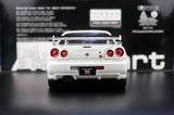 AutoArt Nissan 2000 Skyline GT-R R34 V-Spec II White 1:18 – نموذج معدني قابل للجمع مصبوب.
