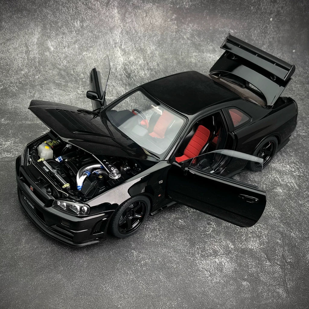 [AutoArt] 1:18 Nissan 2005 Skyline GT-R R34 NISMO Z-tune Black Model Car Die-Cast