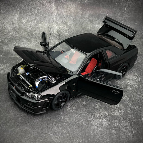 [AutoArt] 1:18 Nissan 2005 Skyline GT-R R34 NISMO Z-tune Black Model Car Die-Cast