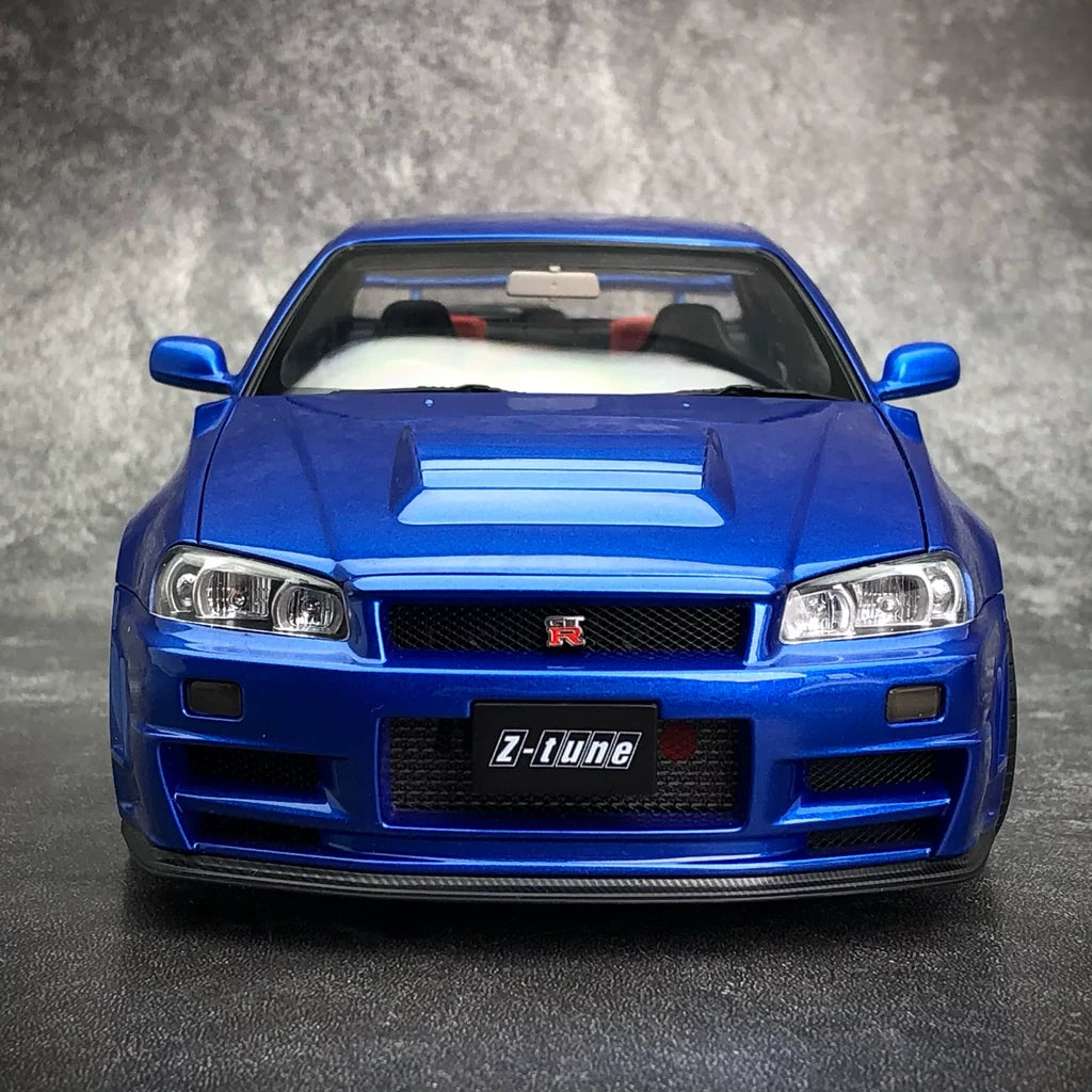 [AutoArt] 1:18 Nissan 2005 Skyline GT-R R34 NISMO Z-tune Blue Model Car Die-Cast