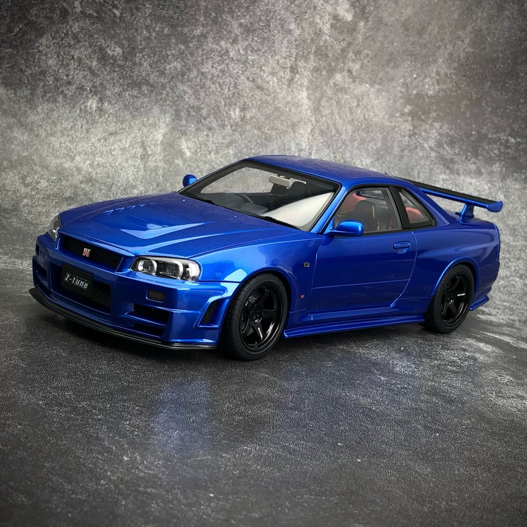 [AutoArt] 1:18 Nissan 2005 Skyline GT-R R34 NISMO Z-tune Blue Model Car Die-Cast