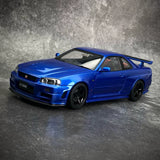 [AutoArt] 1:18 Nissan 2005 Skyline GT-R R34 NISMO Z-tune Blue Model Car Die-Cast