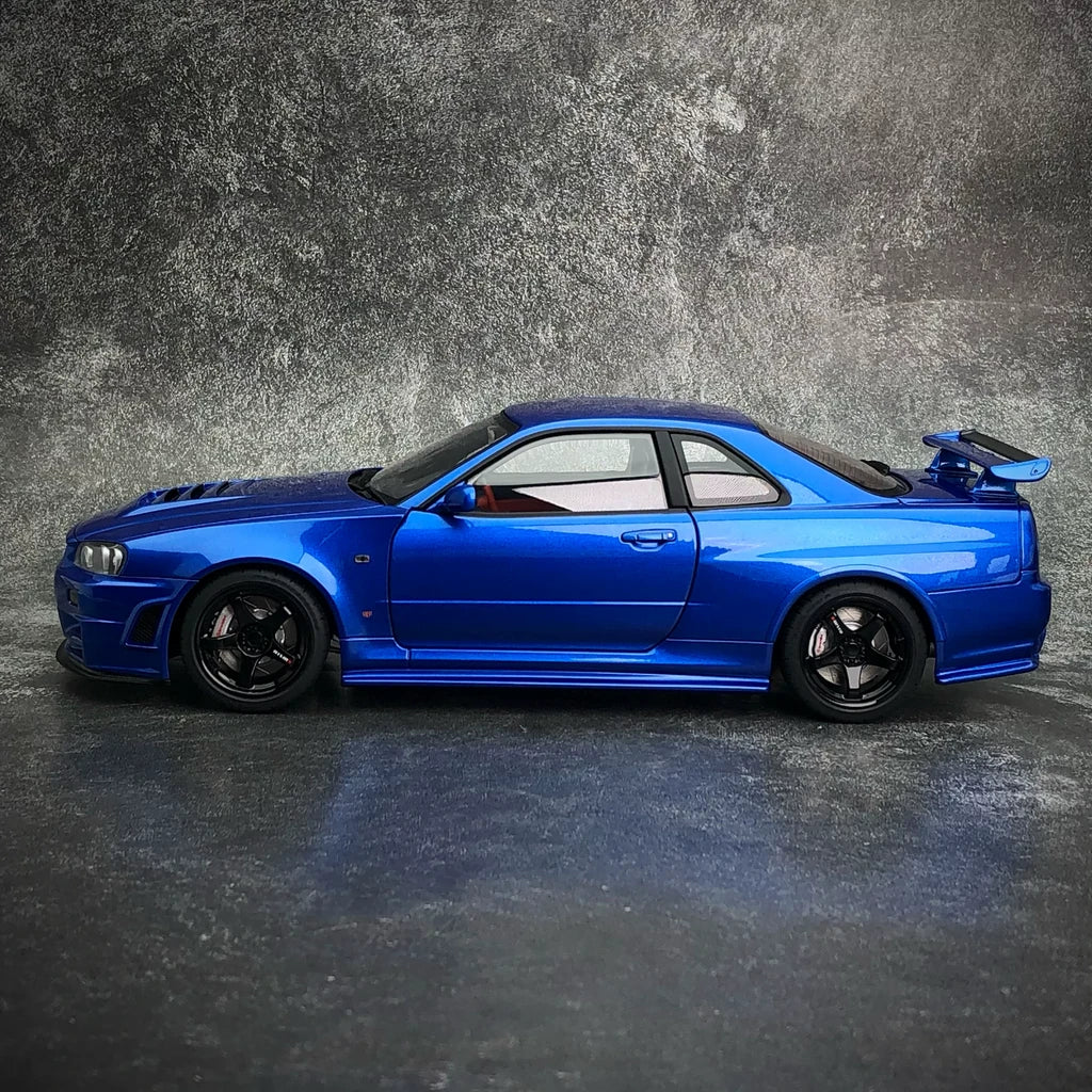 [AutoArt] 1:18 Nissan 2005 Skyline GT-R R34 NISMO Z-tune Blue Model Car Die-Cast