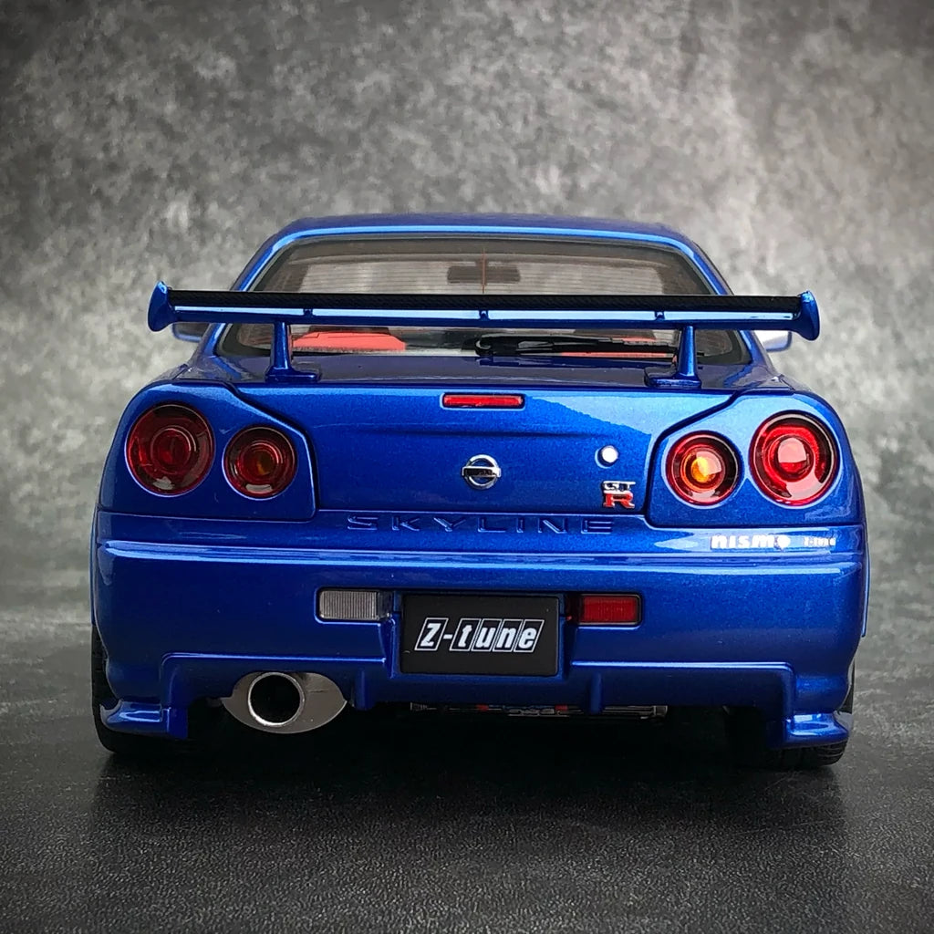[AutoArt] 1:18 Nissan 2005 Skyline GT-R R34 NISMO Z-tune Blue Model Car Die-Cast