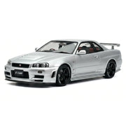 AutoArt Nissan 2005 Skyline GT-R R34 NISMO Z-tune الفضي 1:18 – مجسم سيارة معدني للعرض والاقتناء