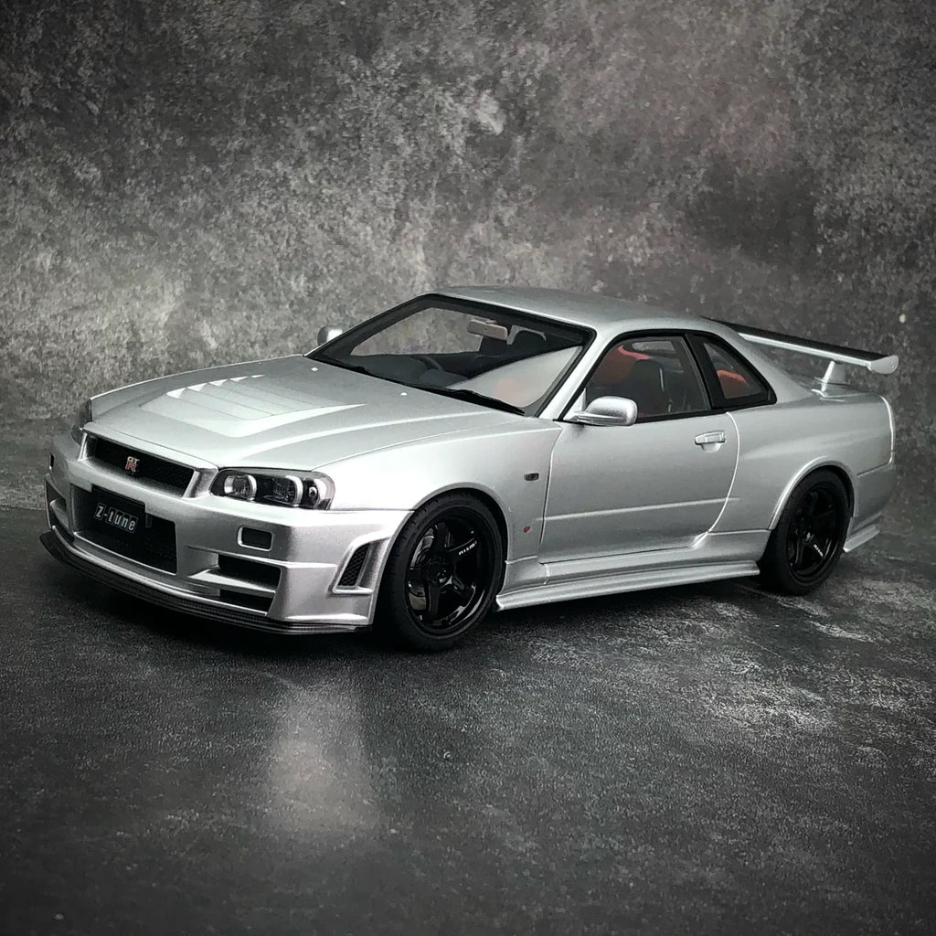 [AutoArt] 1:18 Nissan 2005 Skyline GT-R R34 NISMO Z-tune Silver Model Car Die-Cast
