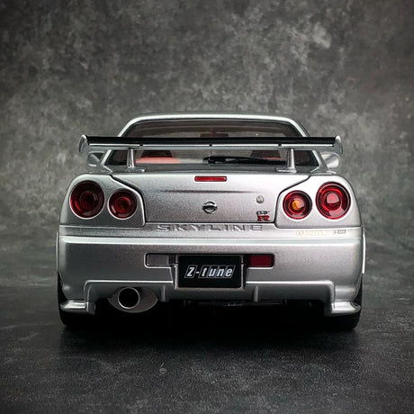 [AutoArt] 1:18 Nissan 2005 Skyline GT-R R34 NISMO Z-tune Silver Model Car Die-Cast
