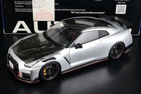 AutoArt Nissan 2017 GT-R R35 Nismo Silberne 1:18 – Sammelobjekte aus Druckguss