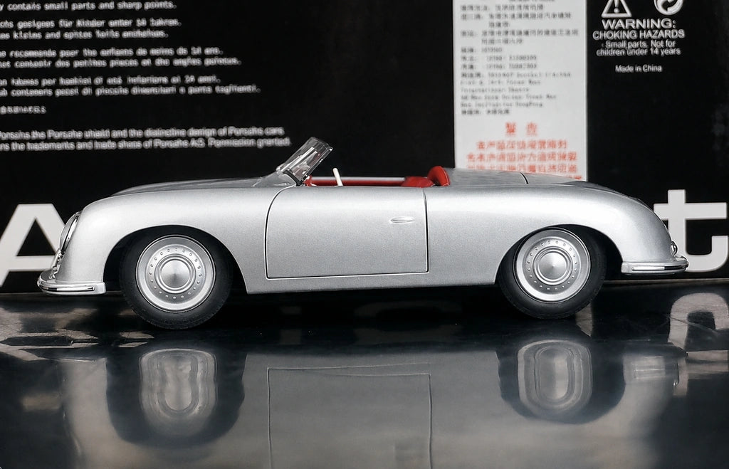 [AutoArt] 1:18 Porsche 1948 356 Nr.1 Roadster Auto Modello Argento in Pressofuso