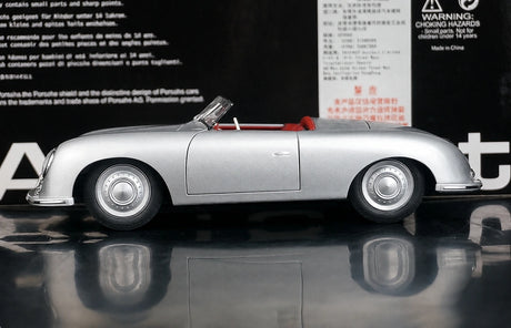 [AutoArt] 1:18 Porsche 1948 356 Nr.1 Roadster Auto Modello Argento in Pressofuso