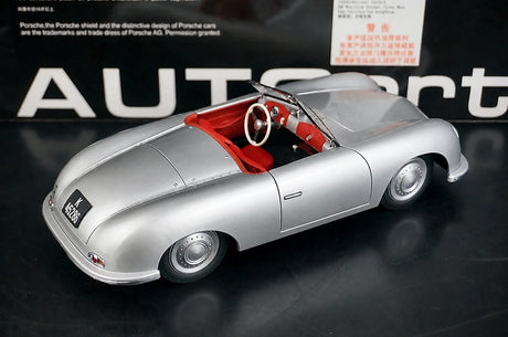[AutoArt] 1:18 Porsche 1948 356 Nr.1 Roadster Auto Modello Argento in Pressofuso
