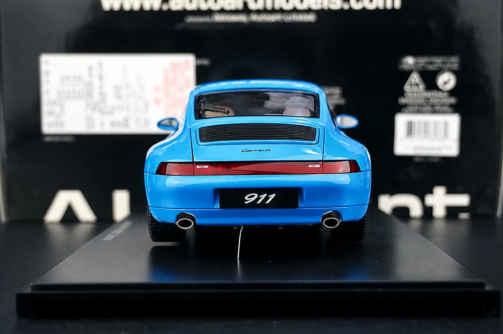 [AutoArt] 1:18 Porsche 1995 911 993 Carrera Modello Blu di Automobili Pressofuso