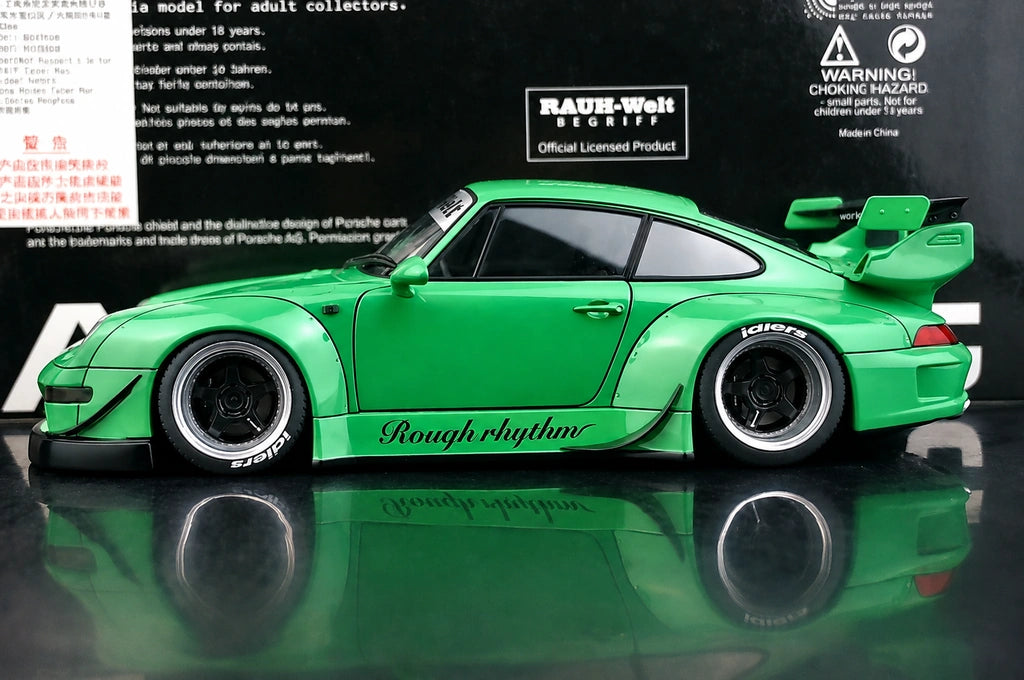 [AutoArt] 1:18 Porsche 1995 911 993 RWB Modello di auto widebody verde in metallo pressofuso