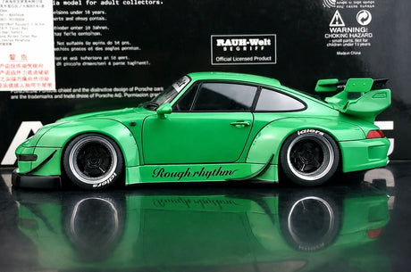 [AutoArt] 1:18 Porsche 1995 911 993 RWB Modello di auto widebody verde in metallo pressofuso