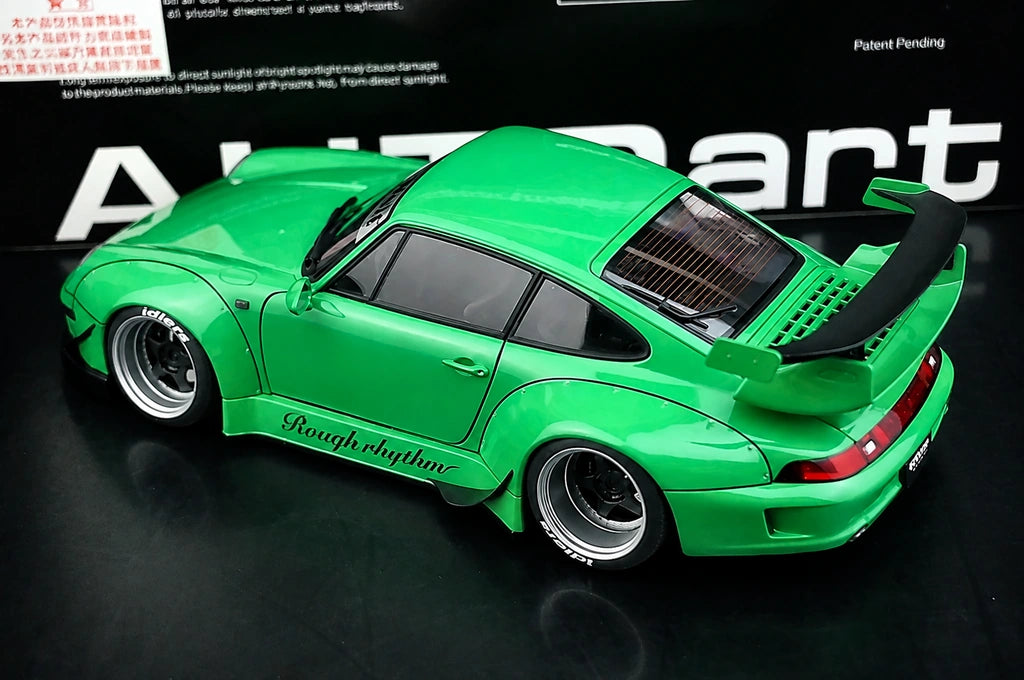 [AutoArt] 1:18 Porsche 1995 911 993 RWB Modello di auto widebody verde in metallo pressofuso
