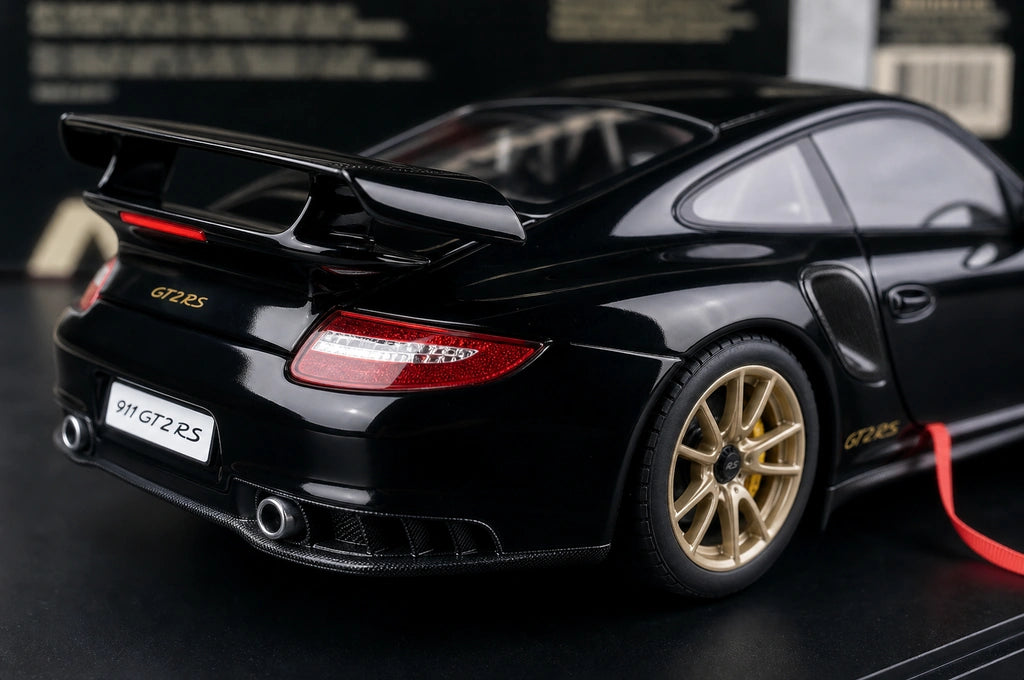 [AutoArt] 1:18 Porsche 2010 911 997 GT2 RS Modello nero di auto in metallo pressofuso