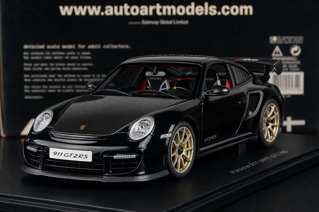 [AutoArt] 1:18 Porsche 2010 911 997 GT2 RS Modello nero di auto in metallo pressofuso