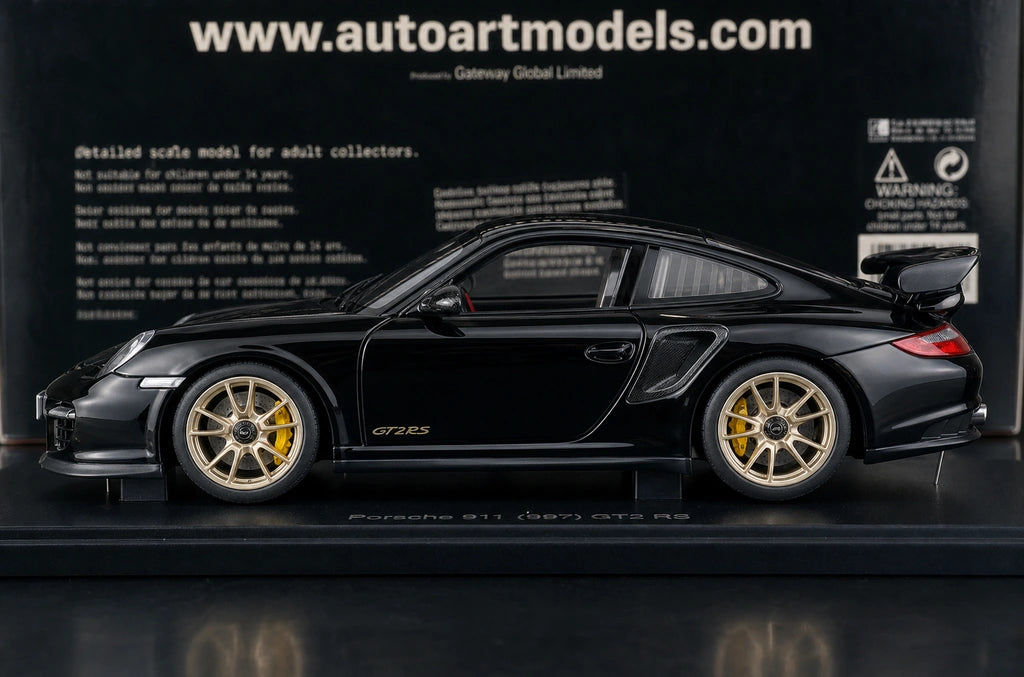 [AutoArt] 1:18 Porsche 2010 911 997 GT2 RS Modello nero di auto in metallo pressofuso
