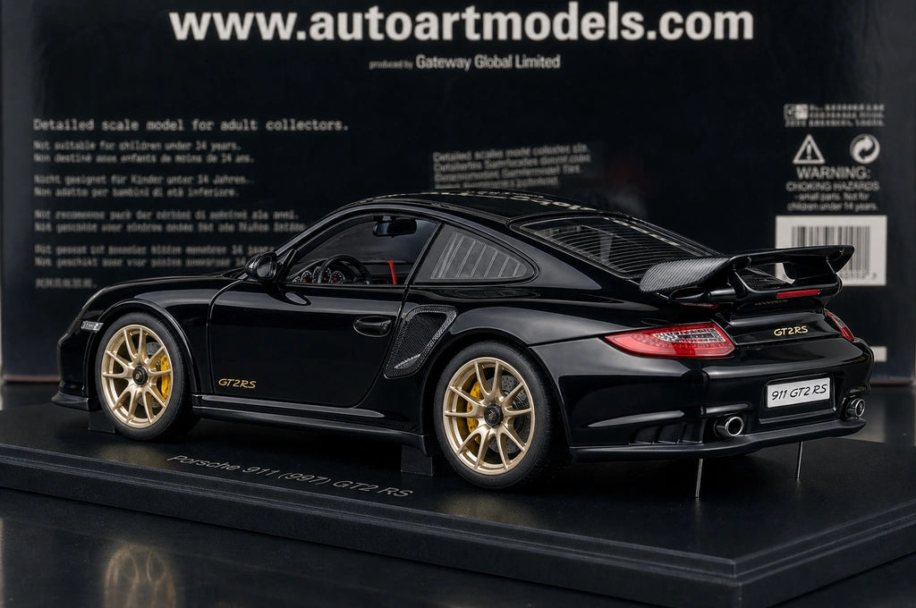 [AutoArt] 1:18 Porsche 2010 911 997 GT2 RS Modello nero di auto in metallo pressofuso