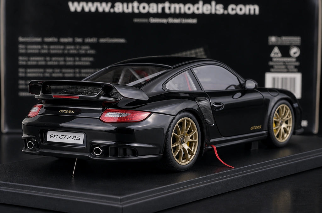 [AutoArt] 1:18 Porsche 2010 911 997 GT2 RS Modello nero di auto in metallo pressofuso