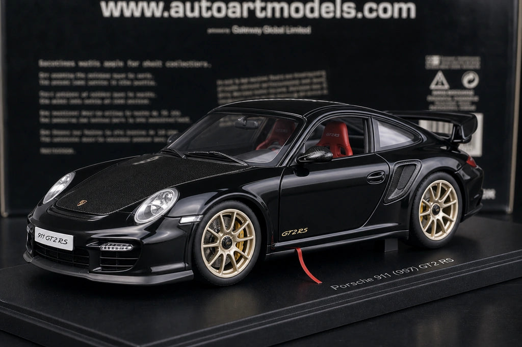 [AutoArt] 1:18 Porsche 2010 911 997 GT2 RS Modello nero di auto in metallo pressofuso
