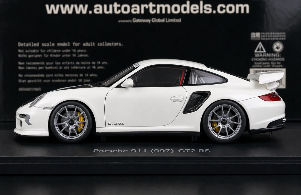 [AutoArt] 1:18 Porsche 2010 911 997 GT2 RS Modello bianco di auto in metallo pressofuso