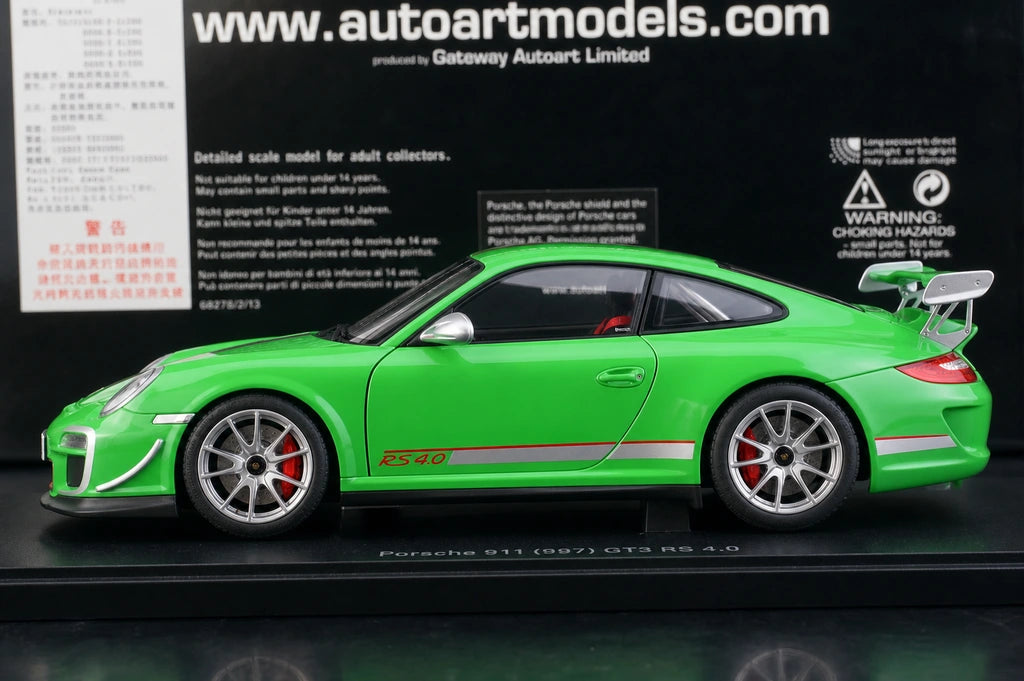 [AutoArt] 1:18 Porsche 2011 911 997 GT3 RS Modello Verde 4.0 Metallo Pressofuso