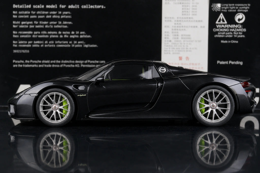 [AutoArt] 1:18 Porsche 2013 918 Spyder Modellismo nero di auto in metallo pressofuso