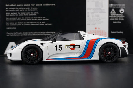 [AutoArt] 1:18 Porsche 2013 918 Spyder Martini Livery modello di auto in metallo pressofuso