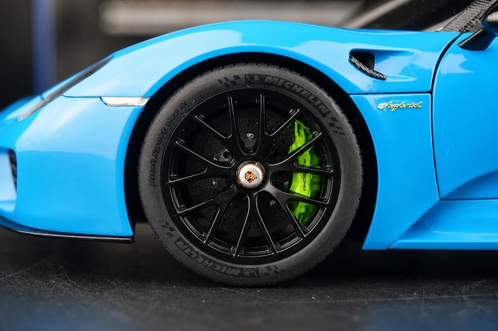 [AutoArt] 1:18 Porsche 2013 918 Spyder Tiffany blu modellino pressofuso